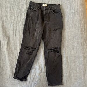 Free People Distressed Black Jeans